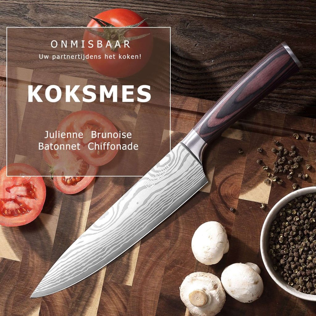 Vlijmscherp Japans Koksmes op plank
